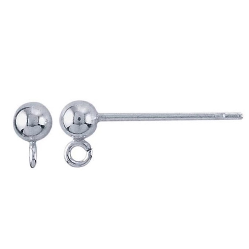 Sterling Silver Economy Ball Post Earring with Open Ring - Pack of 10